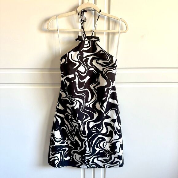 NWT Alexia Admor alter shift black and White abstract mini dress  Size 6 - Picture 9 of 16